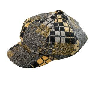 Y2K Something Special Newsboy Cabbie Hat Womens Wool Blend Plaid Cap Vintage